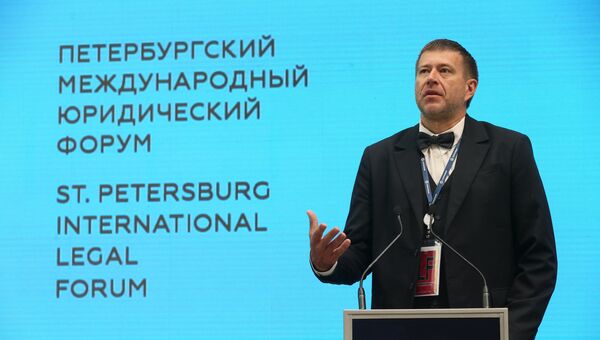 ИО министра юстиции РФ Александр Коновалов выступает на VIII Петербургском международном юридическом форуме. 16 мая 2018