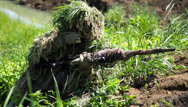 Снайперы во время проведения тактико-специального учения в Краснодаре. Архивное фото