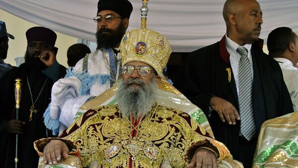 Патриарх Эфиопии  Абуна Матфий в Свято-Троицком соборе в Аддис-Абебе