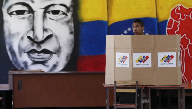 Во время президентских выборов в Каракасе, Венесуэла. 20 мая 2018