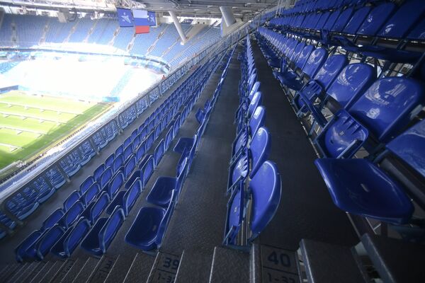 Трибуны стадиона Санкт-Петербург, где пройдут матчи чемпионата мира по футболу 2018
