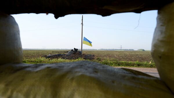 Танк украинской армии в Донбассе