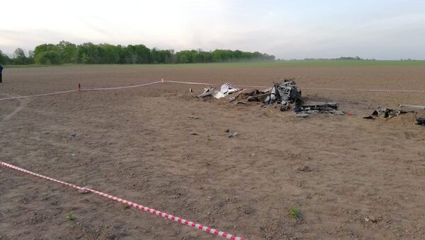 Место крушения учебно-тренировочного самолета Су-29 в Ленинградской области