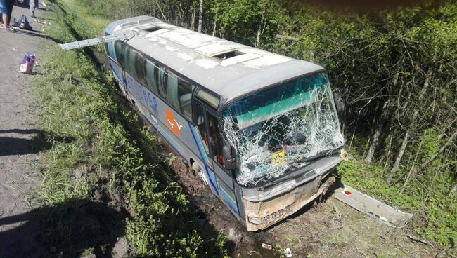 ДТП с экскурсионным автобусом в Псковской области. 22 мая 2018