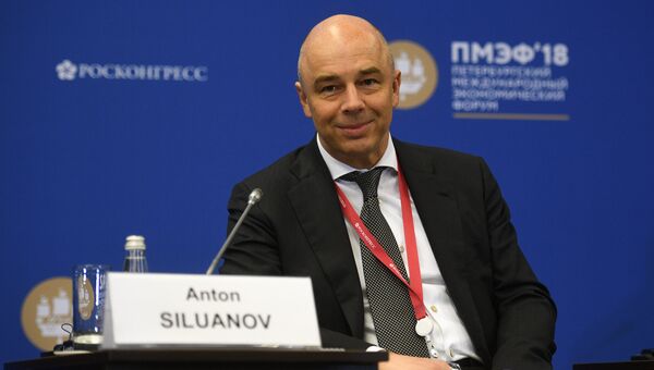 Первый вице-премьер России, министр финансов Антон Силуанов на Петербургском международном экономическом форуме. 24 мая 2018