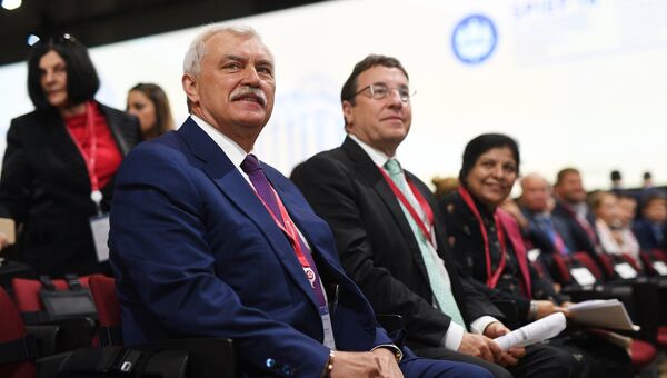 Губернатор Санкт-Петербурга Георгий Полтавченко во время торжественного открытия Петербургского международного экономического форума. 24 мая 2018