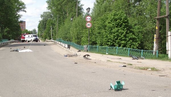 Место ДТП в городе Южа Ивановской области. 24 мая 2018