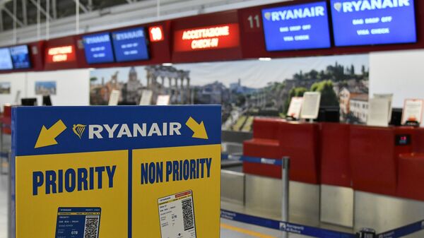 Регистрационная стойка Ryanair в аэропорту Рим-Чампино