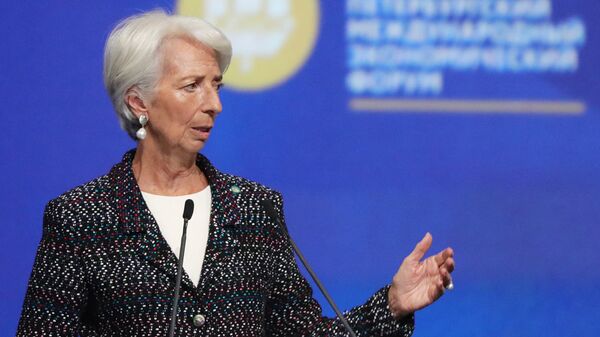 Директор-распорядитель МВФ Кристин Лагард на Петербургском международном экономическом форуме. 25 мая 2018