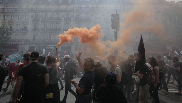 Участники антиправительственной акции в Париже. 26 мая 2018