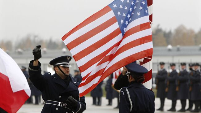 Открытие базы ВВС США в Ласке, Польша. 