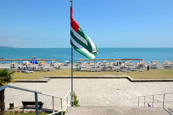 Флаг Абхазии в Пицунде Флаг Абхазии в Пицунде