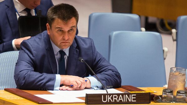Министр иностранных дел Украины Павел Климкин на открытом заседании совета безопасности ООН в Нью-Йорке. Архивное фото