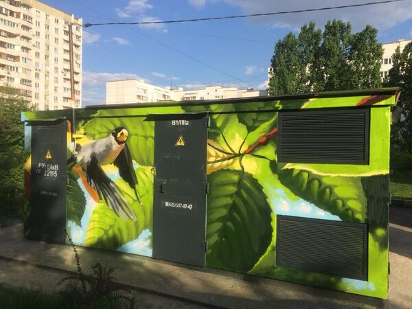 Граффити на подстанции Новомарьинской улицы, 28а