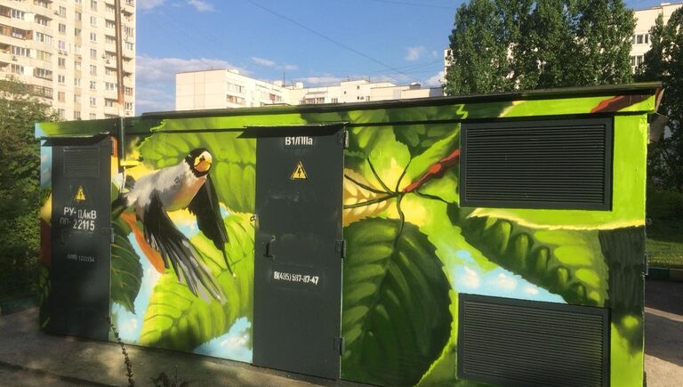 Граффити на подстанции Новомарьинской улицы, 28а