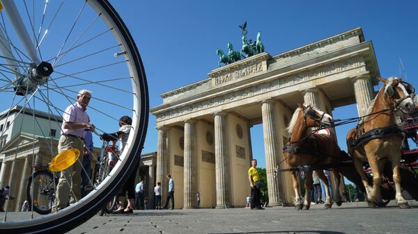 Вид на Бранденбургские ворота в Берлине