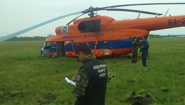 Место аварийной посадки вертолета Ми-8Т в Омской области