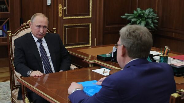 Президент РФ Владимир Путин и председатель Счетной палаты Алексей Кудрин во время встречи. 4 июня 2018