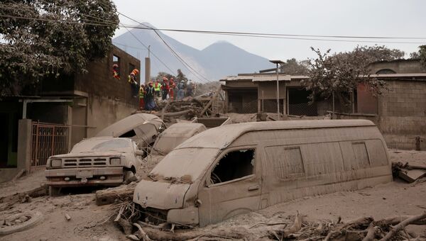 Последствия извержения вулкана Фуэго в Гватемале. 4 июня 2018