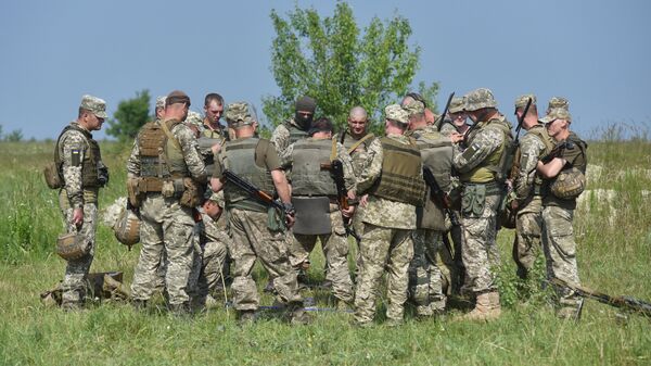 Украинские военные на Яворивском полигоне во Львовской области