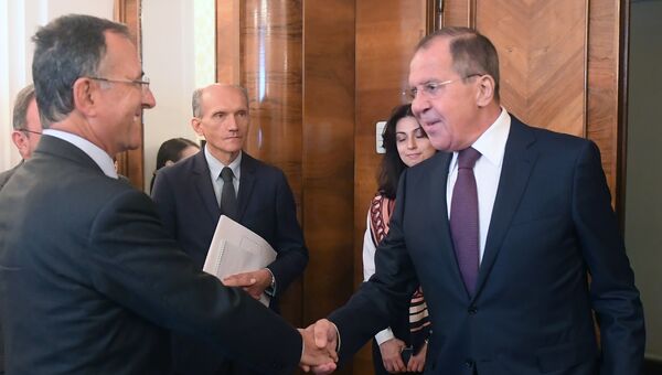 Сергей Лавров и спецпредставитель председателя ОБСЕ Франко Фраттини во время встречи в Москве. 6 июня 2018