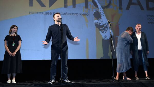 Режиссер Денис Шабаев на презентации своего фильма Мира в рамках 29-го Открытого Российского кинофестиваля Кинотавр в Сочи. 6 июня 2018