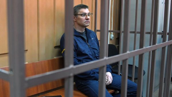Управляющий директор Роснано по инвестиционной деятельности Андрей Горьков во время рассмотрения ходатайства следствия о его аресте в Басманном суде Москвы. 8 июня 2018