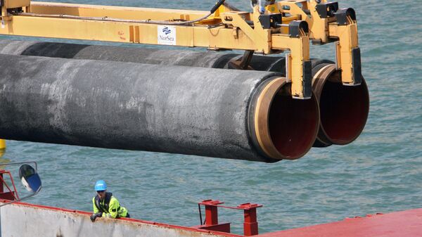 В порту Визби на острове Готланд идет подготовка к прокладке труб газопровода по дну Балтийского моря. Архивное фото