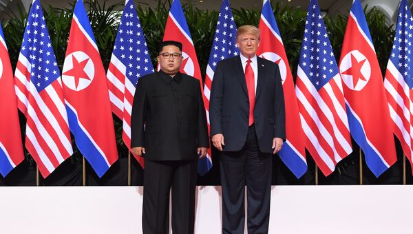 Трамп и Ким Чен Ын на саммите. 12.06.2018