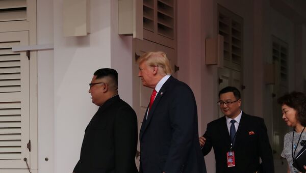 Дональд Трамп и Ким Чен Ын на саммите КНДР и США. 12.06.2018
