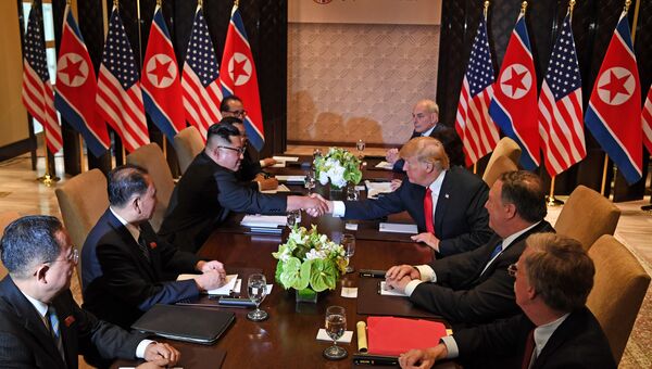 Встреча Трампа и Ким Чен Ына в расширенном составе. 12.06.2018