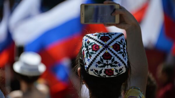 Во время празднования Дня России в Симферополе. 12 июня 2018