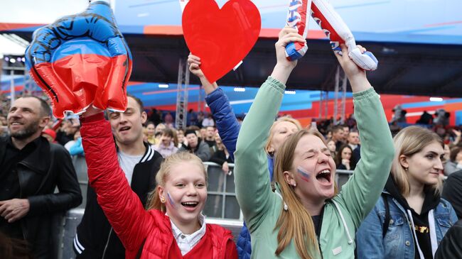  Участники празднования Дня России на Красной площади. 12 июня 2018