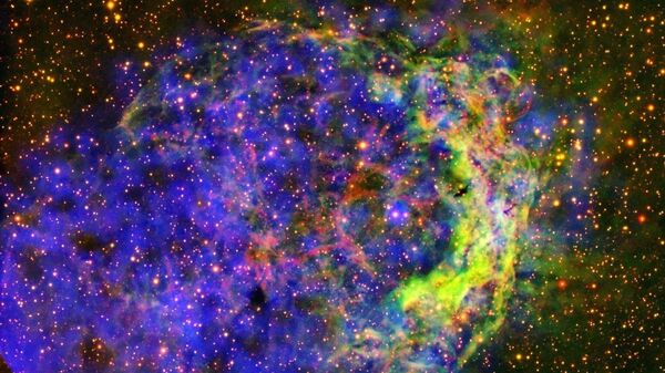 Газ в туманности NGC 3199 в созвездии Киль одной из звезд Вольфа-Райета