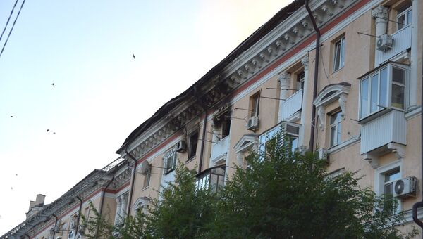 Пожар в квартире на четвертом этаже жилого дома в Ростове-на-Дону. 19 июня 2018
