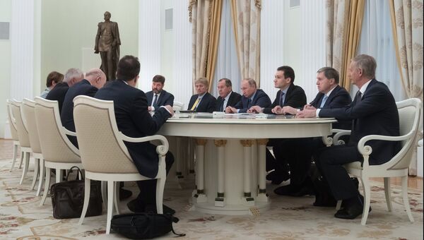 Владимир Путин во время переговоров с генеральным секретарем Совета Европы Турбьерном Ягландом. 20 июня 2018