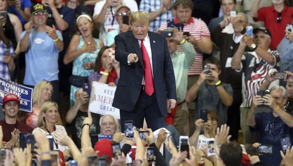 Президент США Дональд Трамп на митинге в  Миннесоте. 20 июня 2018