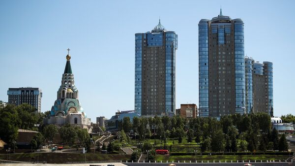 Вид на Самару с реки Волга