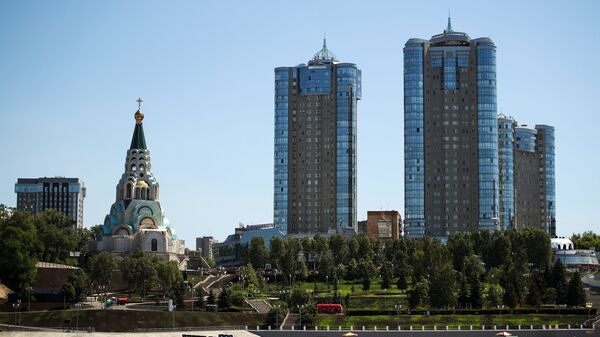 Вид на Самару с реки Волга