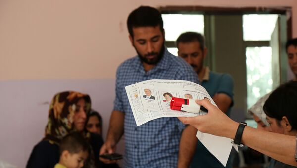 Голосование на досрочных президентских и парламентских выборах в Диярбакыре, Турция. 24 июня 2018