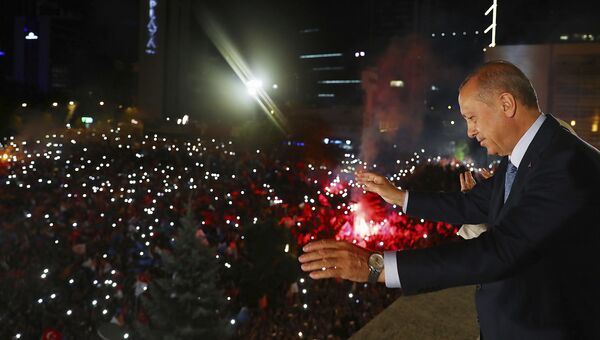 Президент Турции Реджеп Тайип Эрдоган в Анкаре. 24 июня 2018
