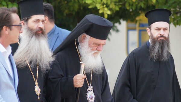 Архиепископ Афинский и всей Греции Иероним на Межпарламентской ассамблее православия в Афинах. 25 июня 2018