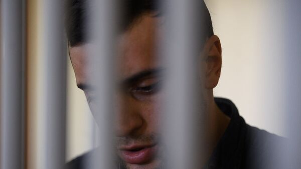 Михаил Исаханов во время рассмотрения ходатайства следствия о его аресте в Головинском суде Москвы. 27 июня 2018