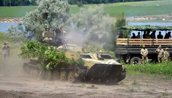 Военные учения украинской армии в Донецкой области