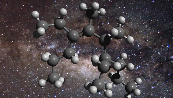 Так художник представил себе молекулу углеводорода в космосе