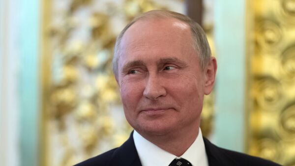 Президент РФ Владимир Путин на торжественном приеме в Кремле