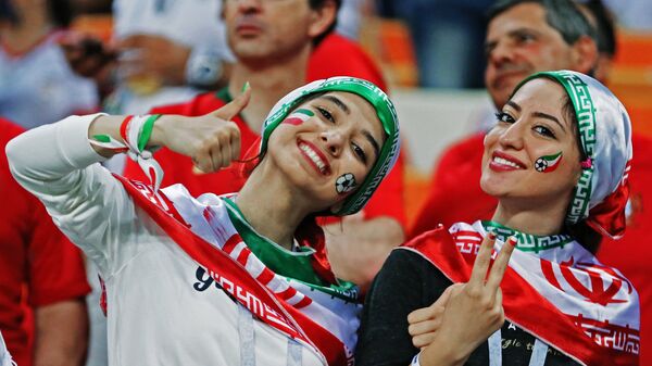 Болельщицы сборной Ирана на матче ЧМ-2018 по футболу между сборными Ирана и Португалии