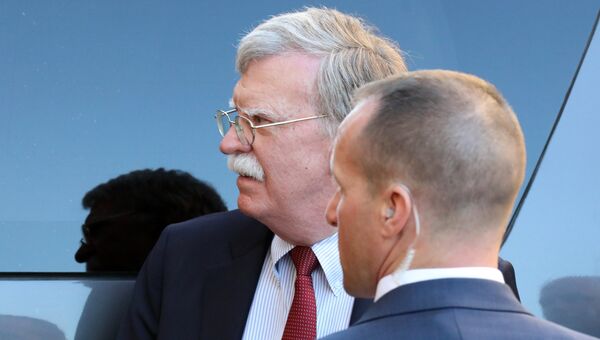 Советник президента США по вопросам национальной безопасности Джон Болтон после пресс-конференции в Москве. Архивное фото