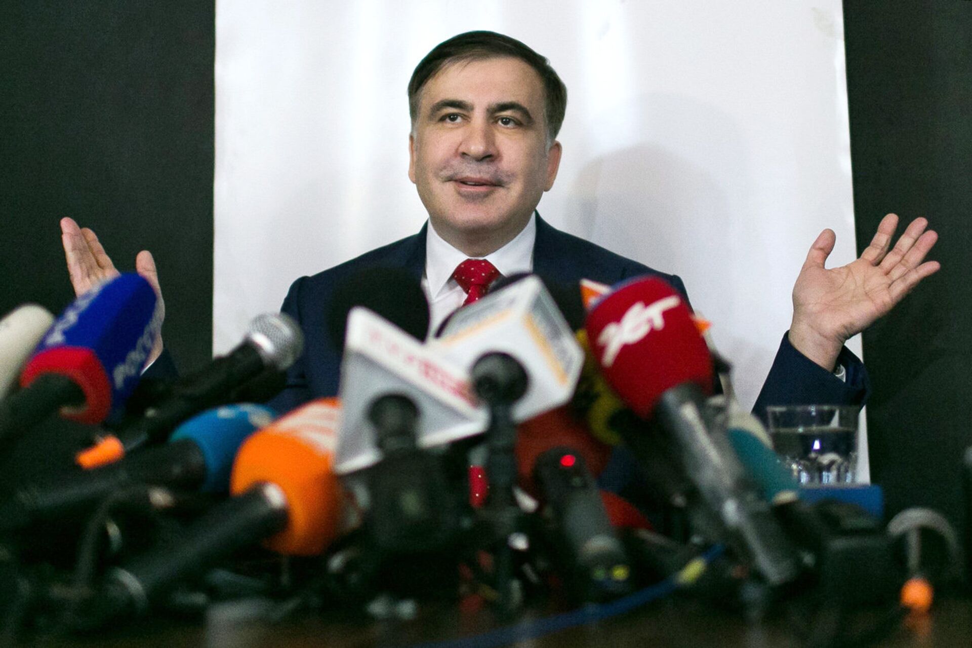 Михаил Саакашвили во время пресс-конференции в Варшаве. 13 февраля 2018 - РИА Новости, 1920, 02.10.2021