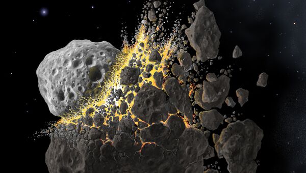 Так художник представил себе распад мега-астероида